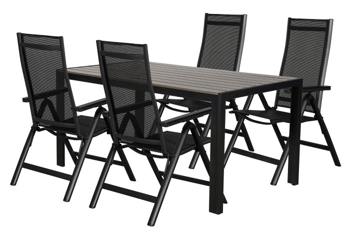 Hagebord Havanna 150 x 90 cm – svart/grå